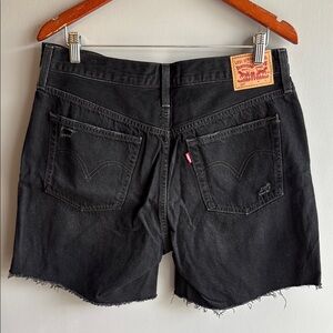 Black Distressed Denim Shorts